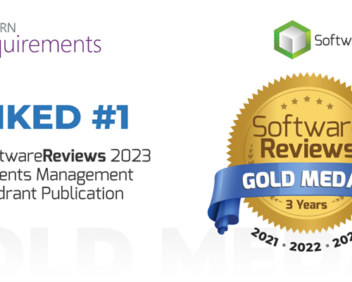 Modern Requirements Receives Gold Award, Earning #1 Spot in 2023 Data Quadrant Best Requirements Management Solution Report by SoftwareReviews