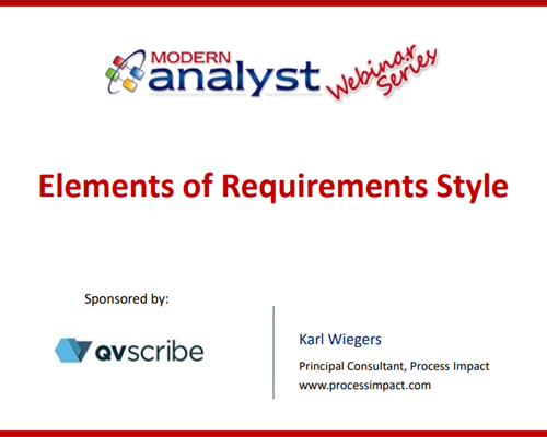 Webinar: Elements of Requirements Style - Requirements.com